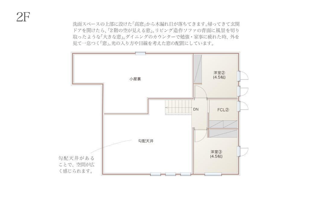 福岡久留米佐賀注文住宅ホームラボBinO久留米ブランド　大刀洗町　建売住宅　スキップフロア間取り画像